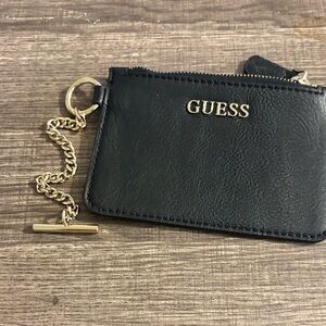 GUESS Black Wallet with Gold Chain